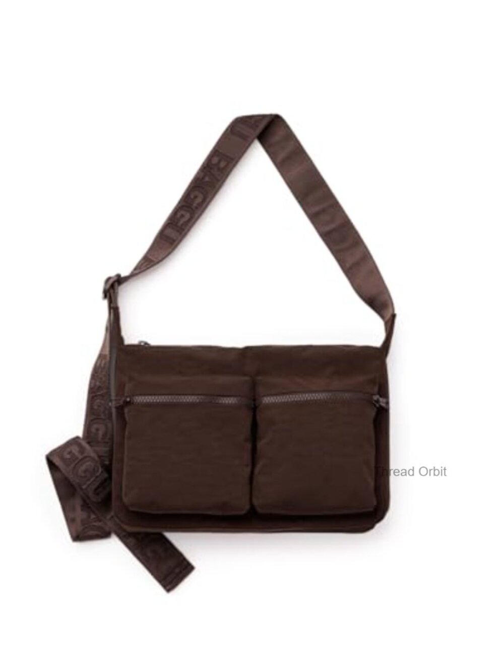 Recycled Nylon Cargo Crossbody Bag Zip Pockets Adjustable Strap